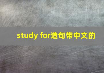 study for造句带中文的